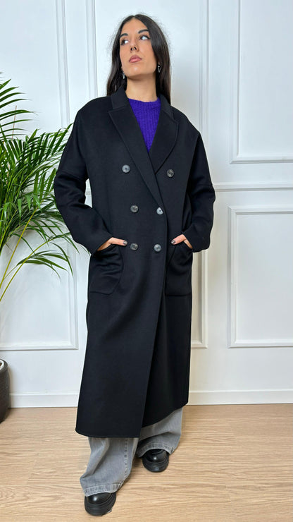 Vicolo TS0001 Black Wool Blend Coat