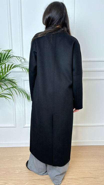 Vicolo TS0001 Black Wool Blend Coat