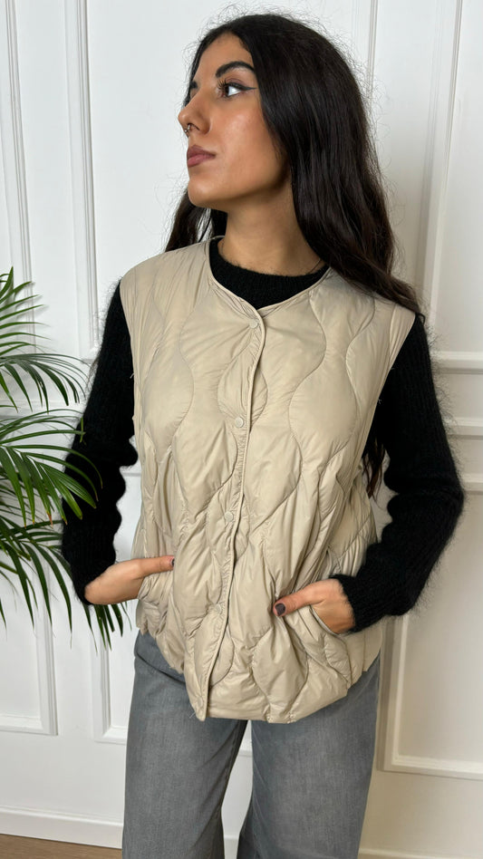 Gilet trapuntato Vicolo T30051 beige