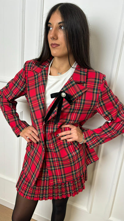 Blazer tartan con spilla Lokita Lok1904