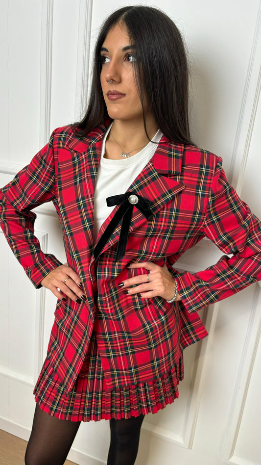 Blazer tartan con spilla Lokita Lok1904