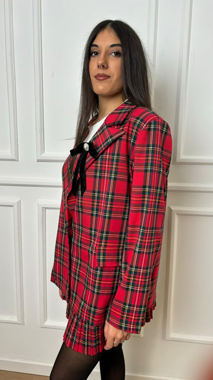 Blazer tartan con spilla Lokita Lok1904