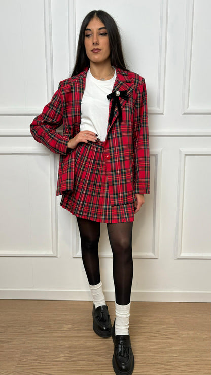 Blazer tartan con spilla Lokita Lok1904