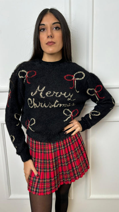 Pull pelosetto Merry Christmas Lokita LOK24776 nero