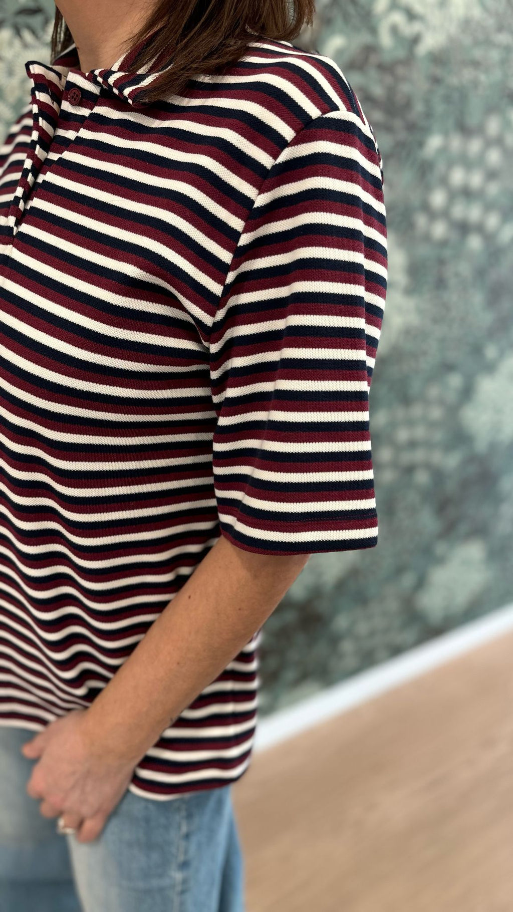 Polo righe TD0773 Vicolo bordeaux