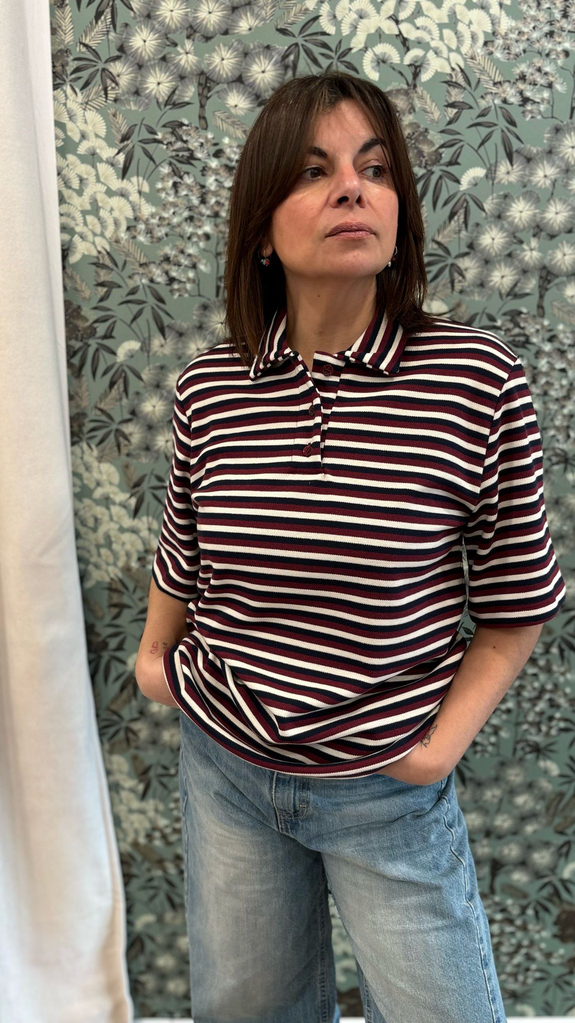 Polo righe TD0773 Vicolo bordeaux