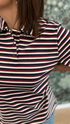 Polo righe TD0773 Vicolo bordeaux