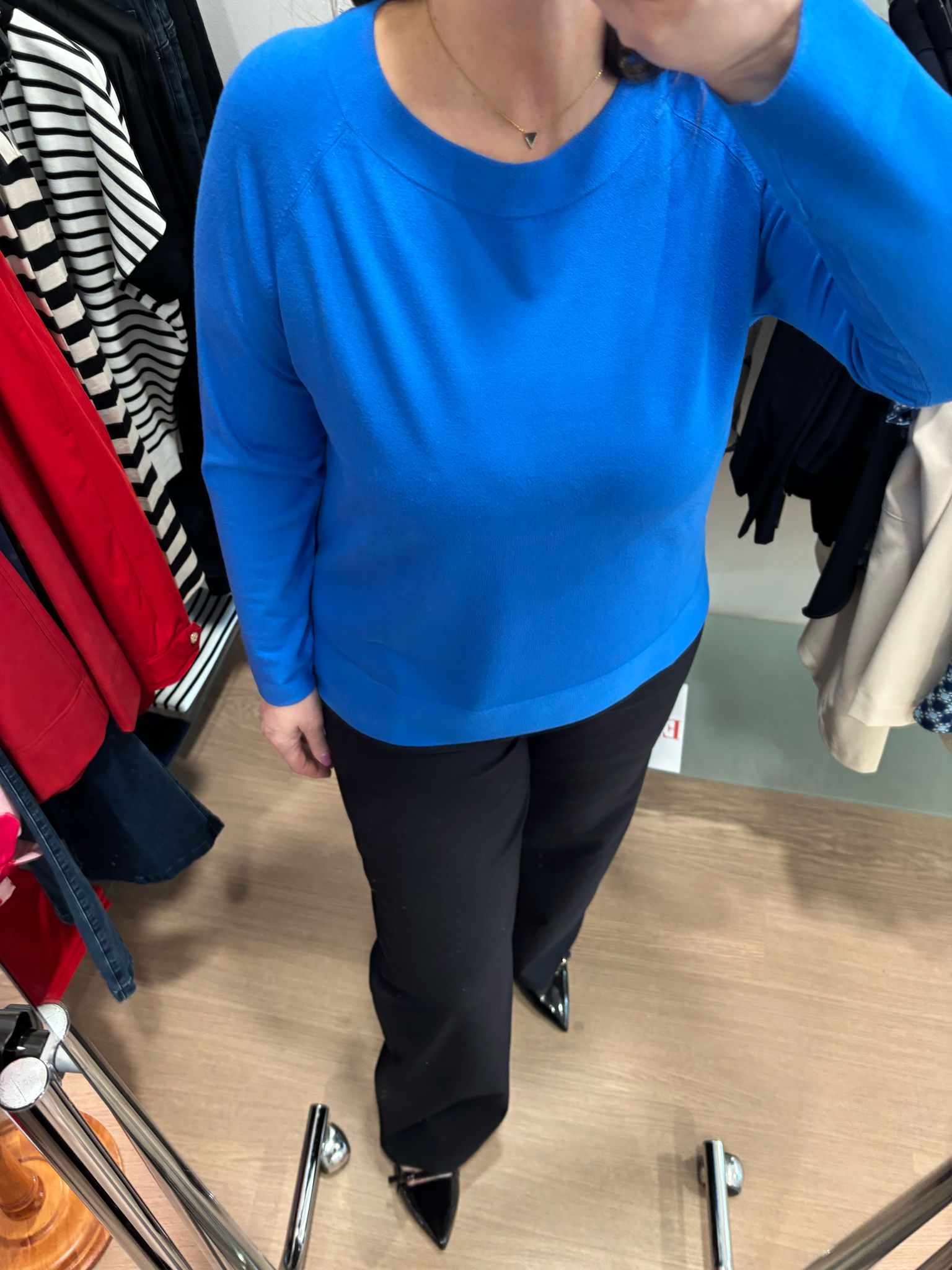 Maglia con scollo a barchetta M525 Elena Mirò blu elettrico