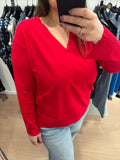 Maglia scollo a V M067 Elena Mirò rosso