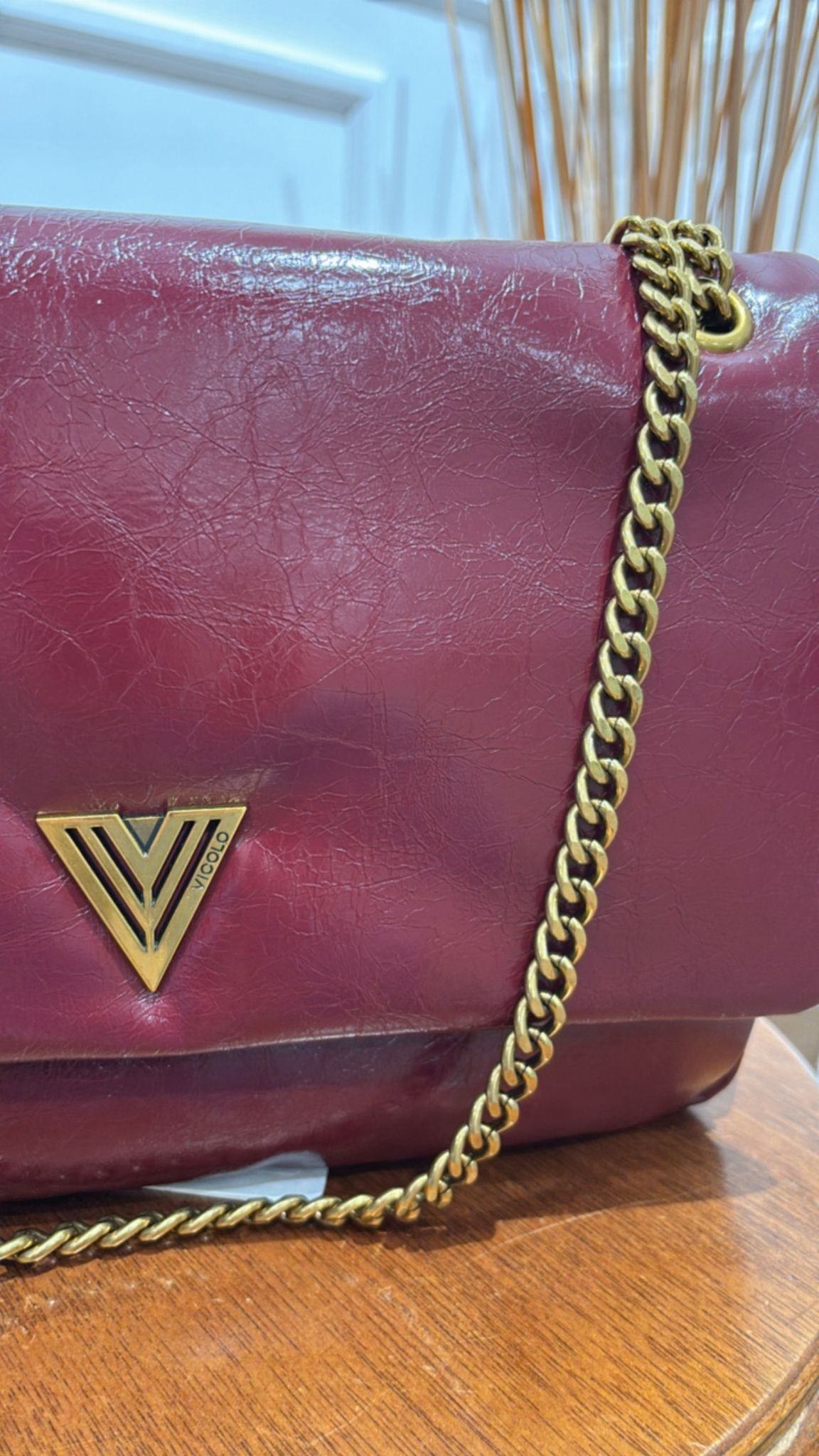 Borsa maxi mirror XF0007 Vicolo borgogna