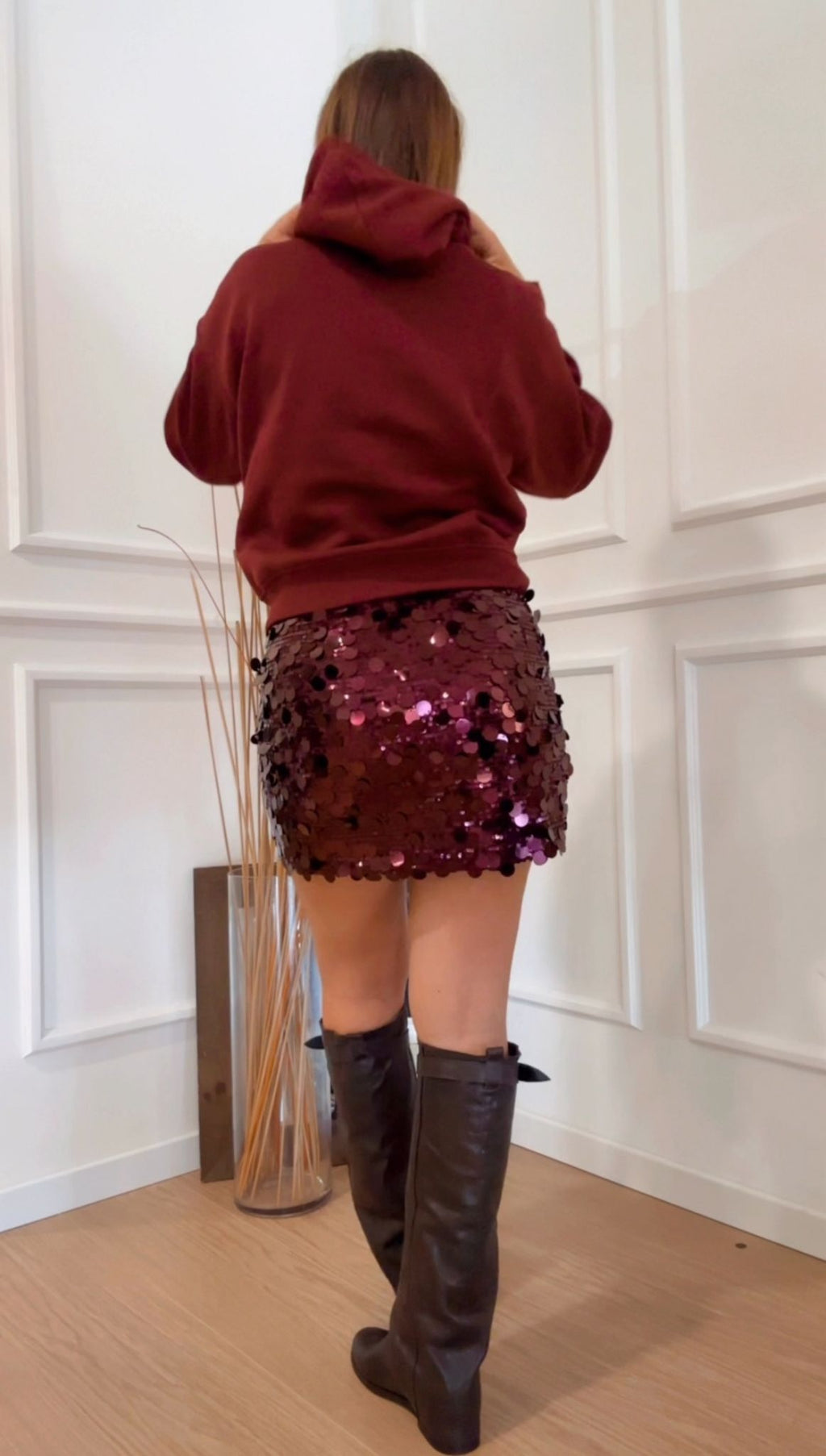 Gonna pailettes jadel Only bordeaux