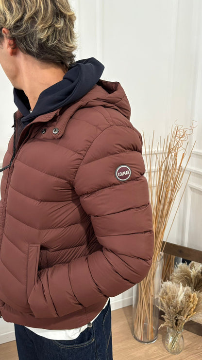 Piumino con cappuccio staccabile 1252 4ZP Colmar tabacco