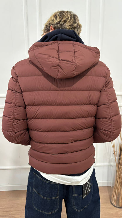 Piumino con cappuccio staccabile 1252 4ZP Colmar tabacco