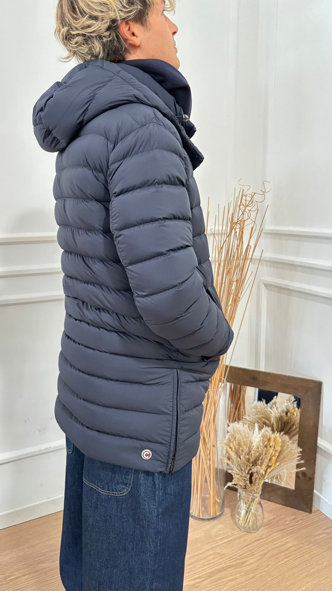 Piumino lungo cappuccio staccabile 1264 Colmar blu