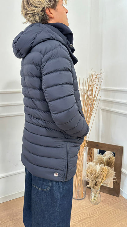 Piumino lungo cappuccio staccabile 1264 Colmar blu