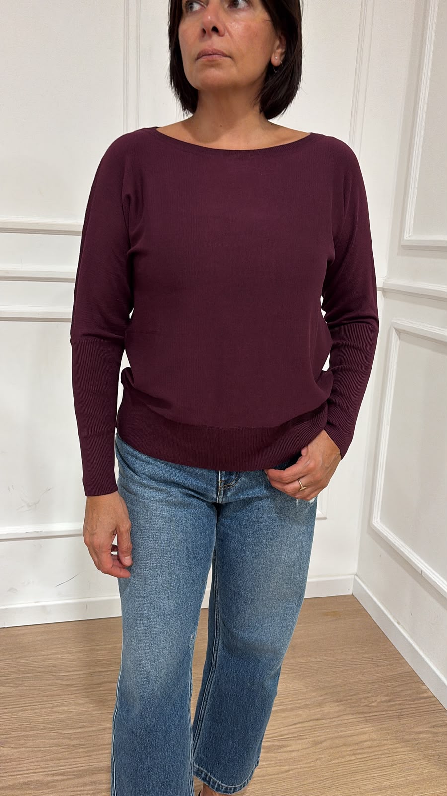 Maglia crop scollo barca MARKUP