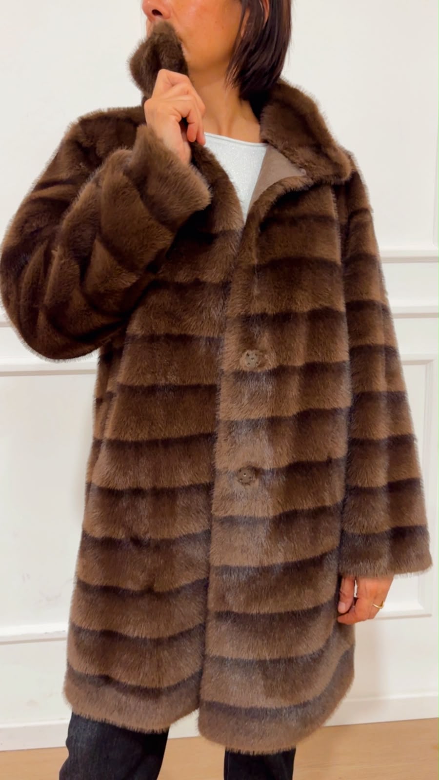 Cappotto collo alto eco reversibile DQ43KF RAGNO