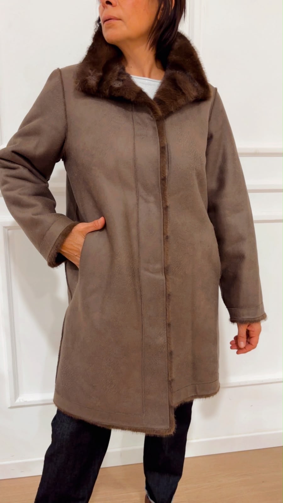 Cappotto collo alto eco reversibile DQ43KF RAGNO