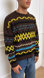 Maglione girocollo geometrico IMPERIAL