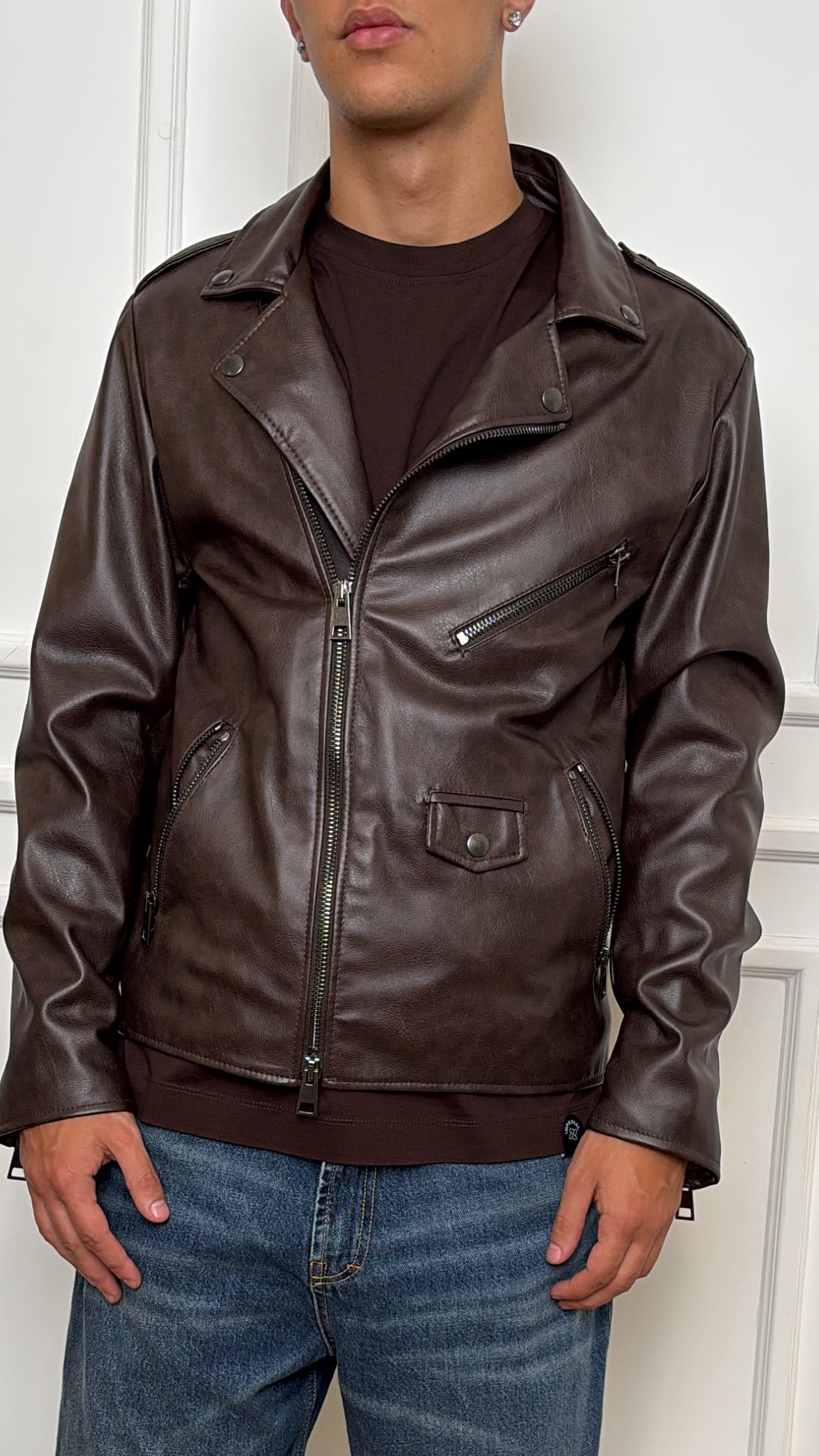 Chiodo in ecopelle Imperial U3025640 moro