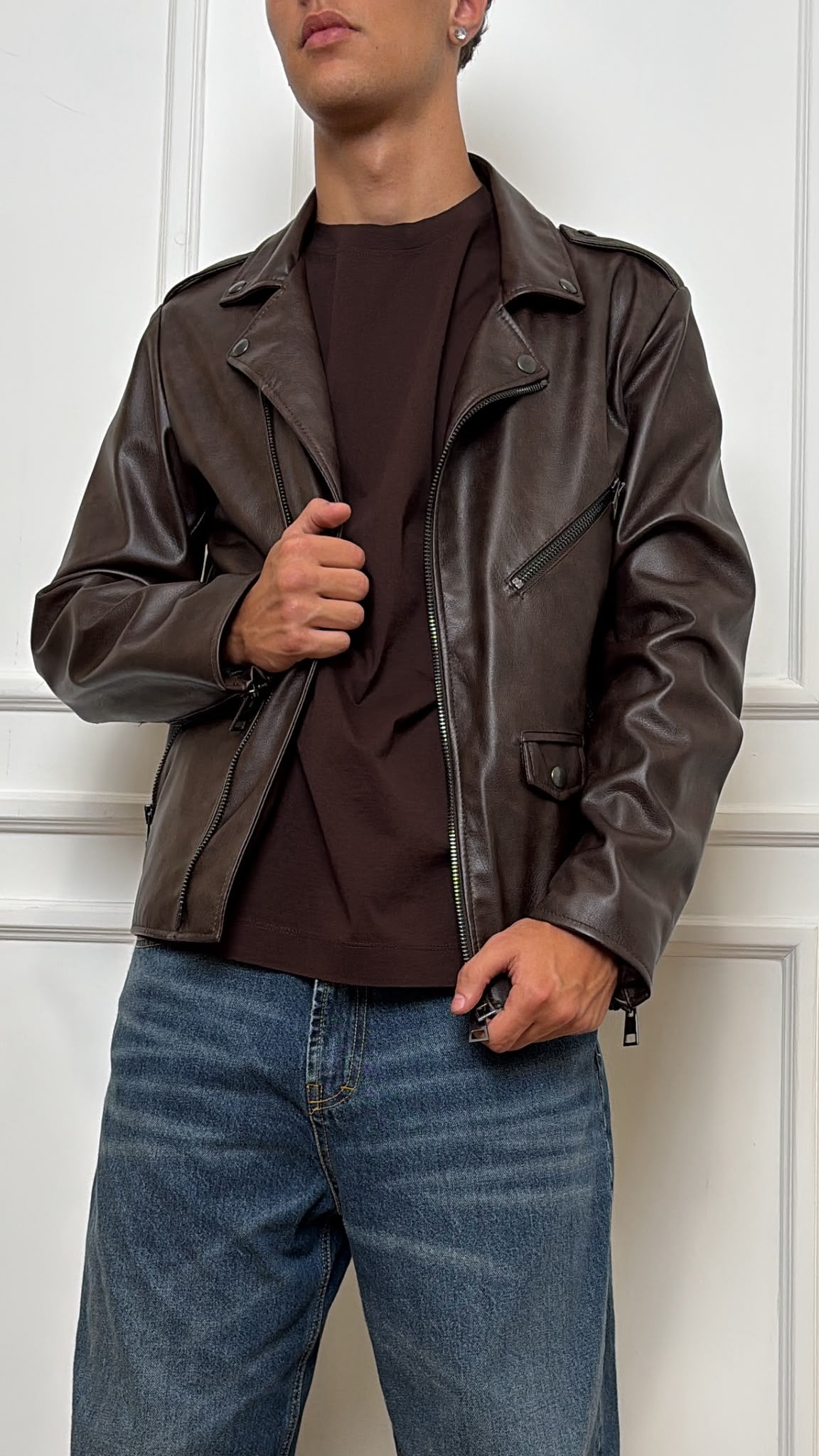 Chiodo in ecopelle Imperial U3025640 moro