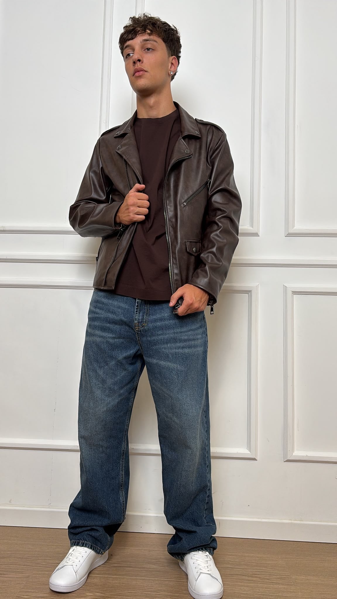 Chiodo in ecopelle Imperial U3025640 moro