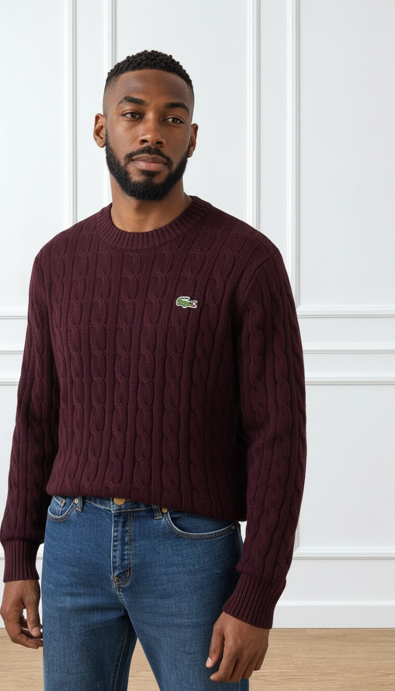 Maglione a trecce in lana AH2924 LACOSTE