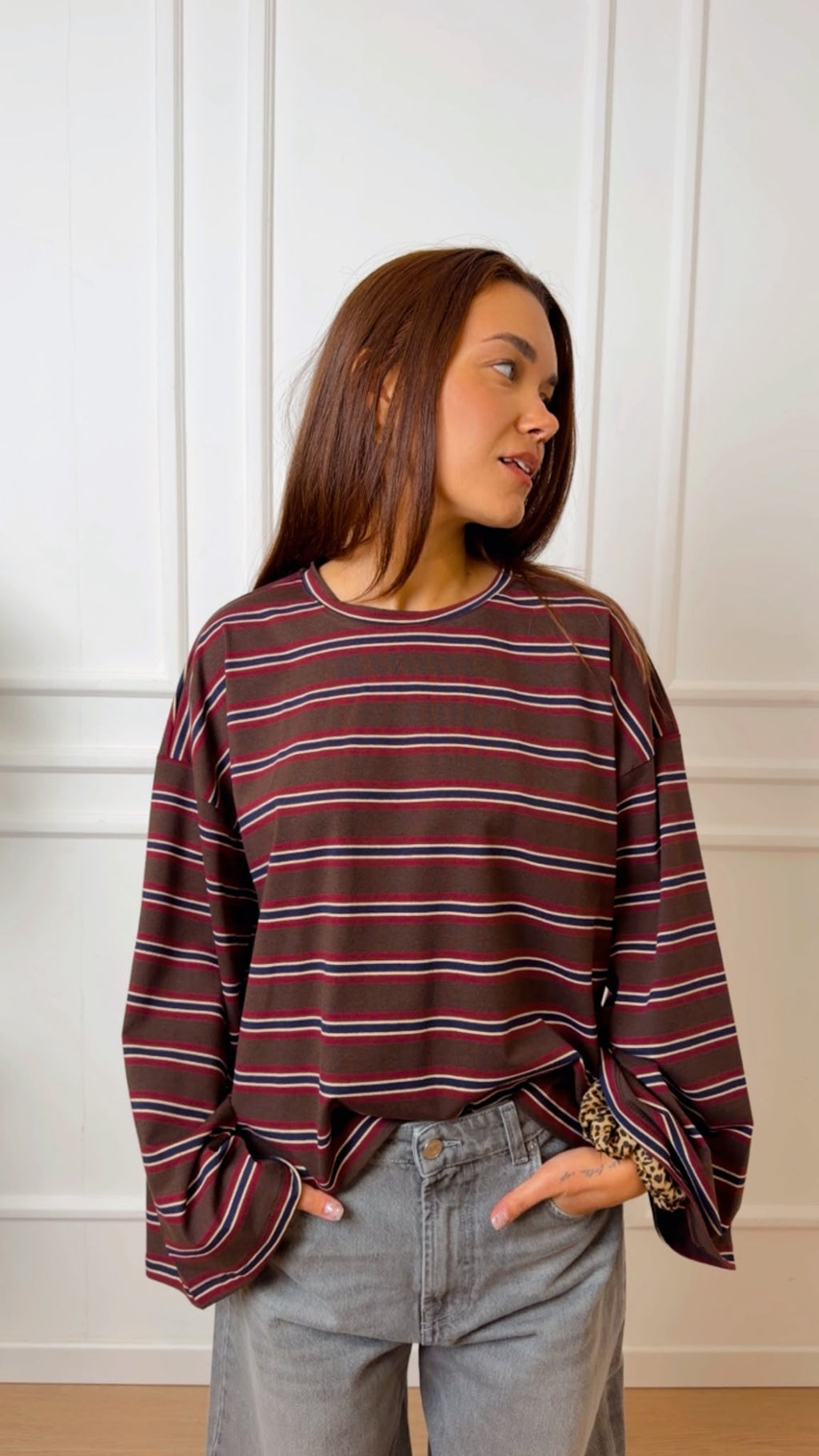 Maglia maniche tulipano a righe VICOLO