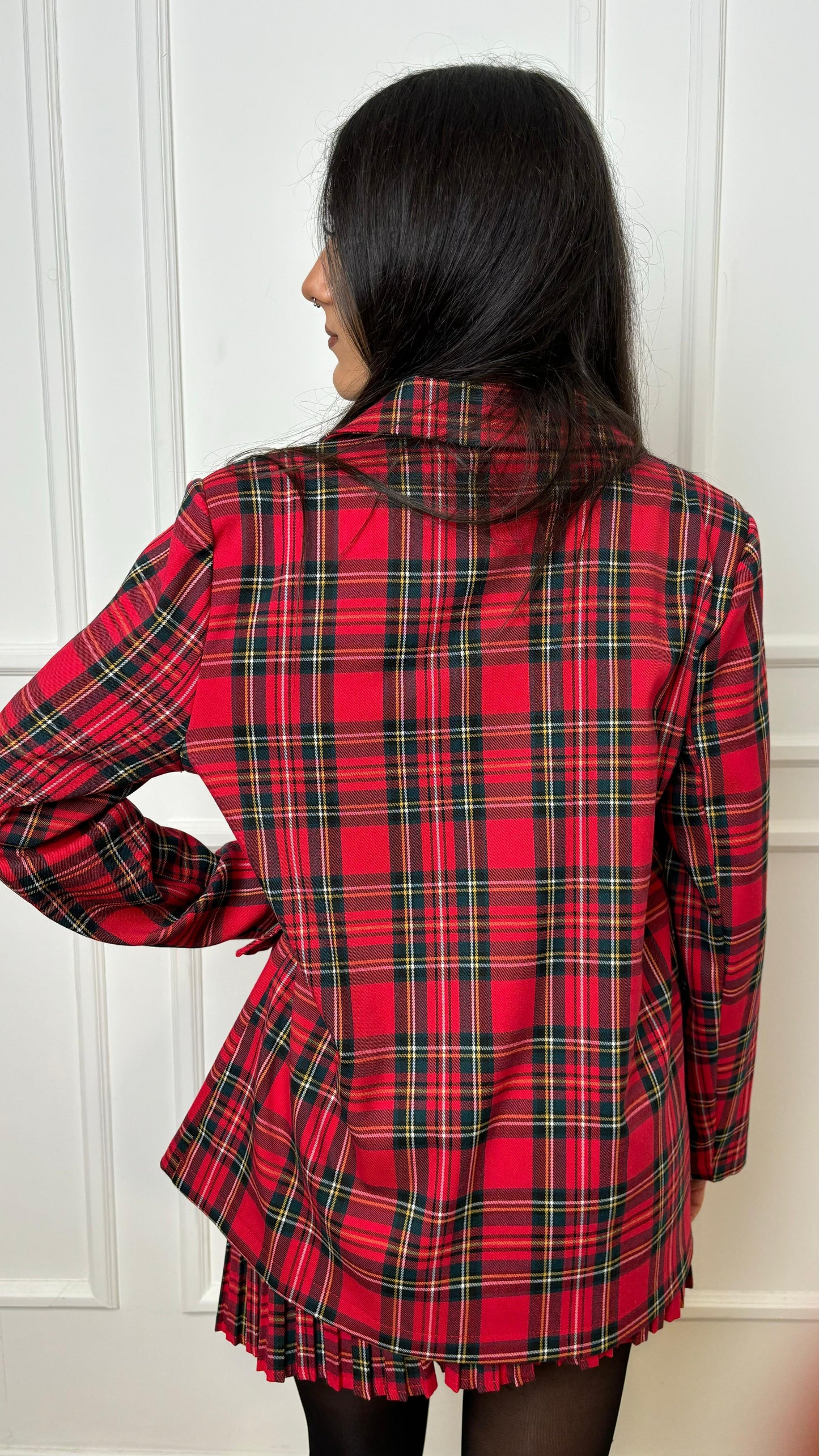 Blazer tartan con spilla Lokita Lok1904