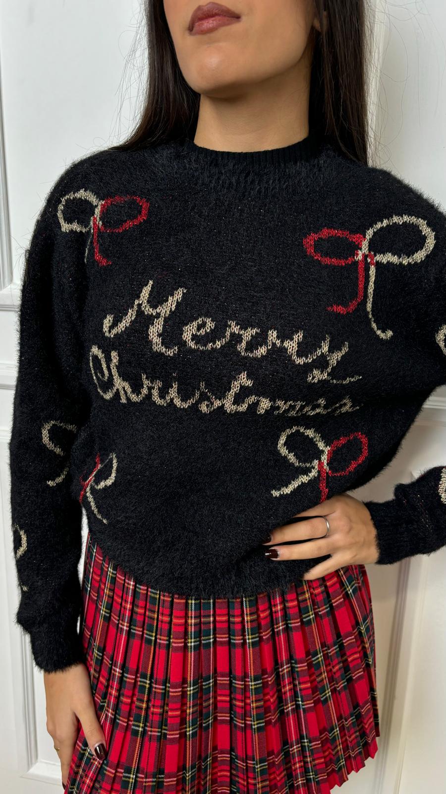 Pull pelosetto Merry Christmas Lokita LOK24776 nero