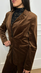 Blazer velluto liscio Lokita castagna