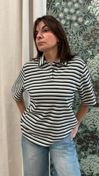 Polo righe TD0773 Vicolo grigio