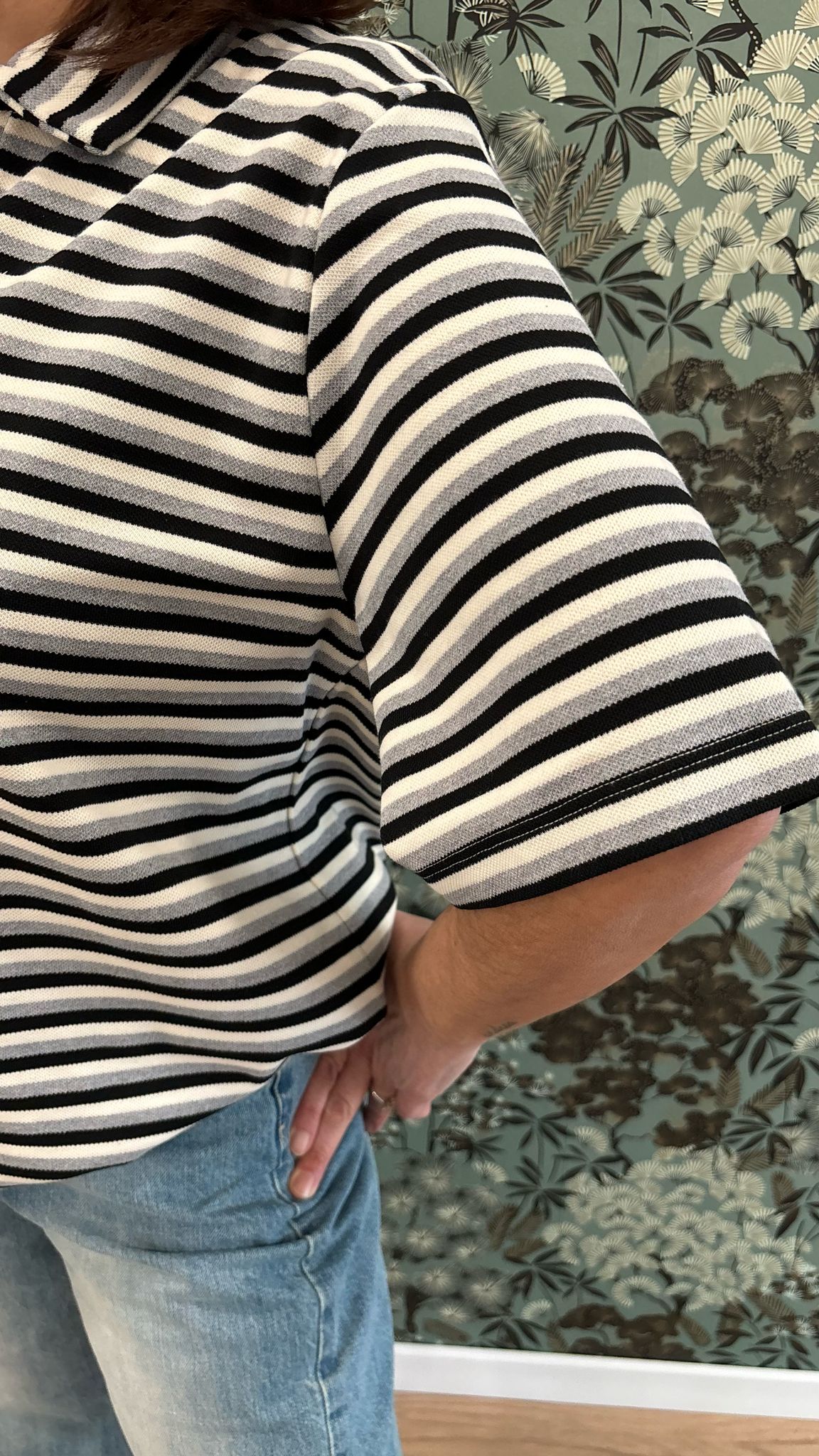 Polo righe TD0773 Vicolo grigio