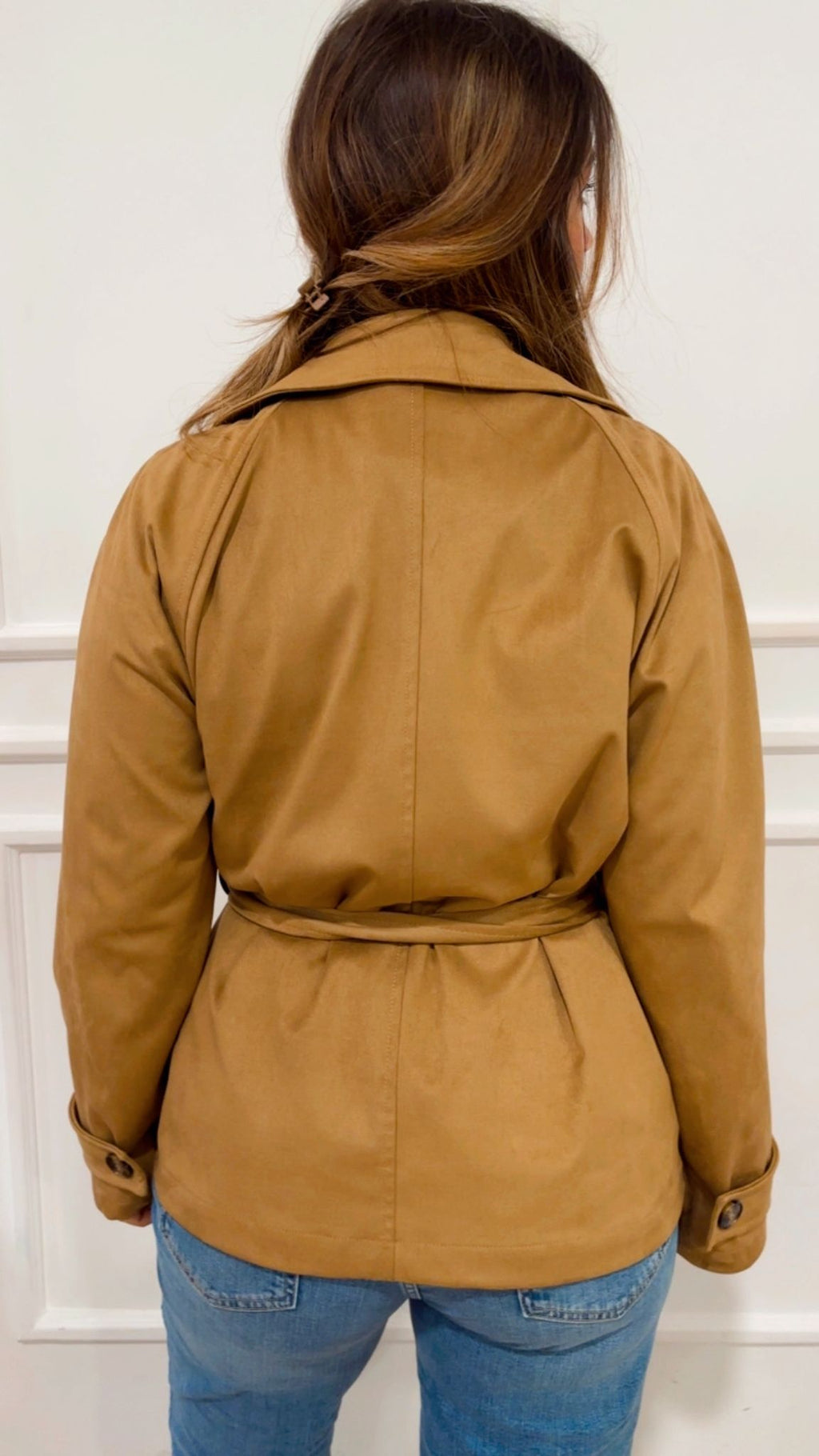 Trench in suede Emme Marella Limone 002