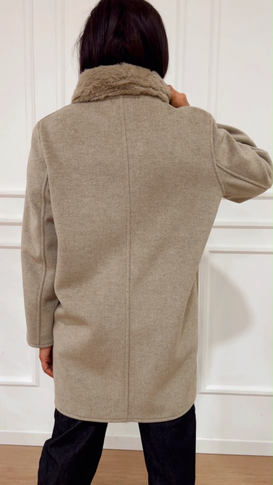 Giacca inserti in pelliccia eco DT45KF