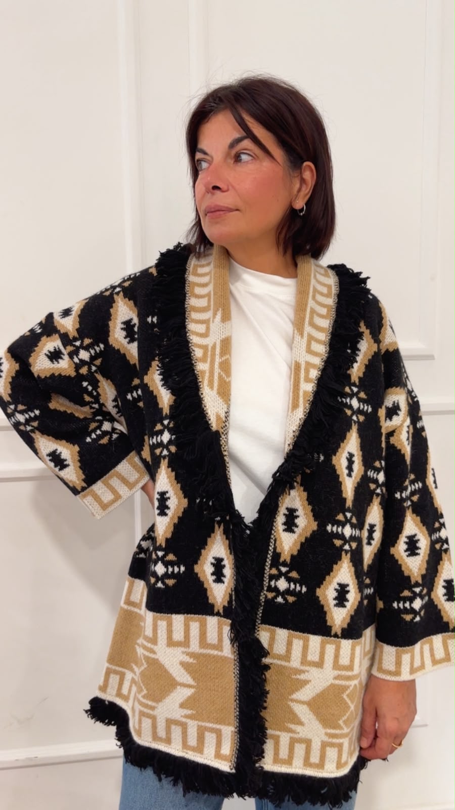 Cardigan frange W6HMG76 TENSIONE IN