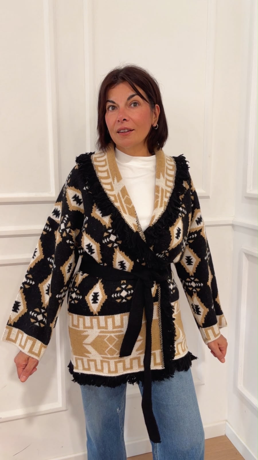 Cardigan frange W6HMG76 TENSIONE IN