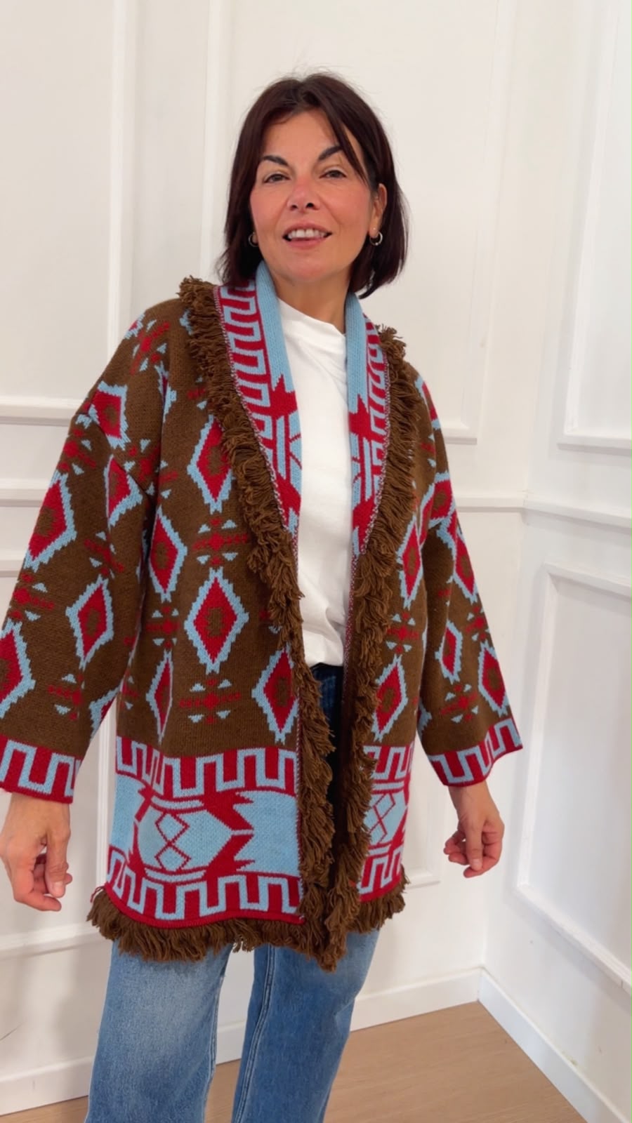 Cardigan frange W6HMG76 TENSIONE IN