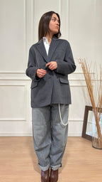 Giacca over in stoffa Vicolo TF0005 antracite