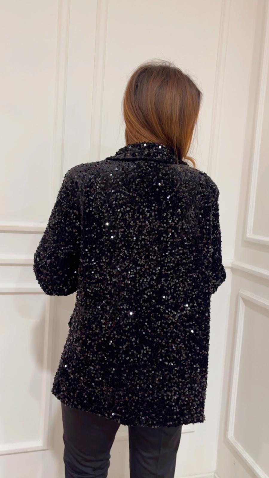 Blazer pailettes Dejavu A25DL617 nero