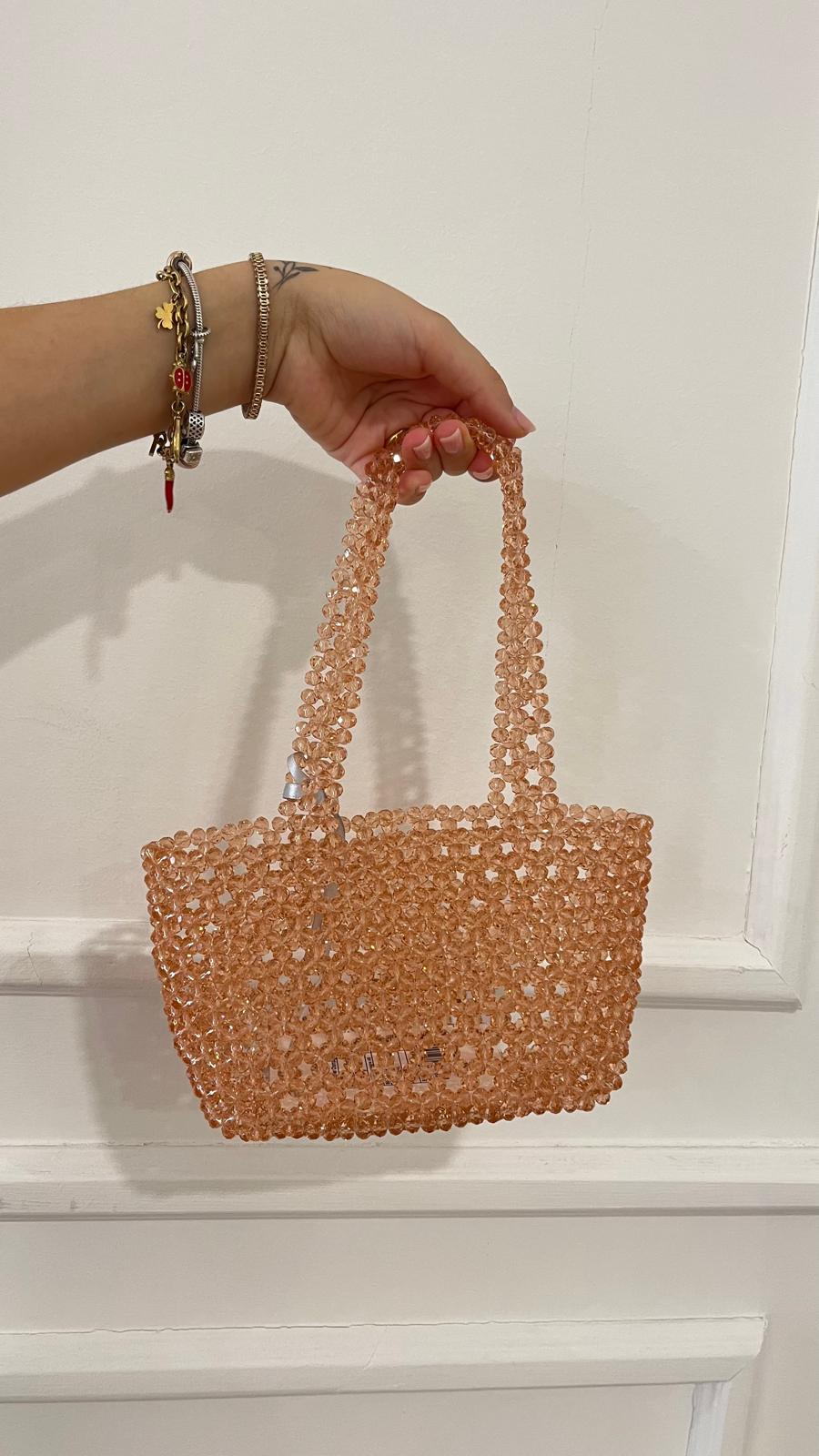 Bag a mano swarovski rosa