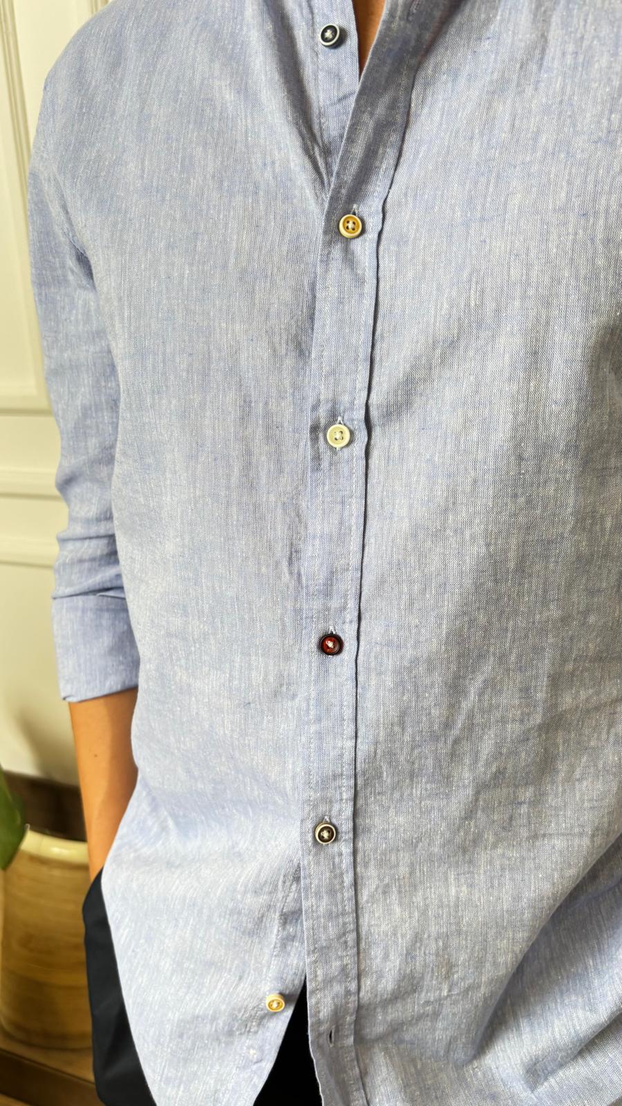 Camicia coreana Imperial C81986501 azzurra