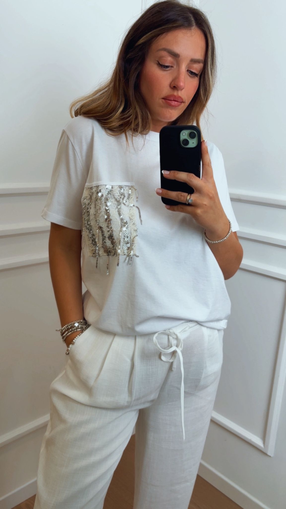 T-Shirt taschino paillettes Dixie TBFNKIG03