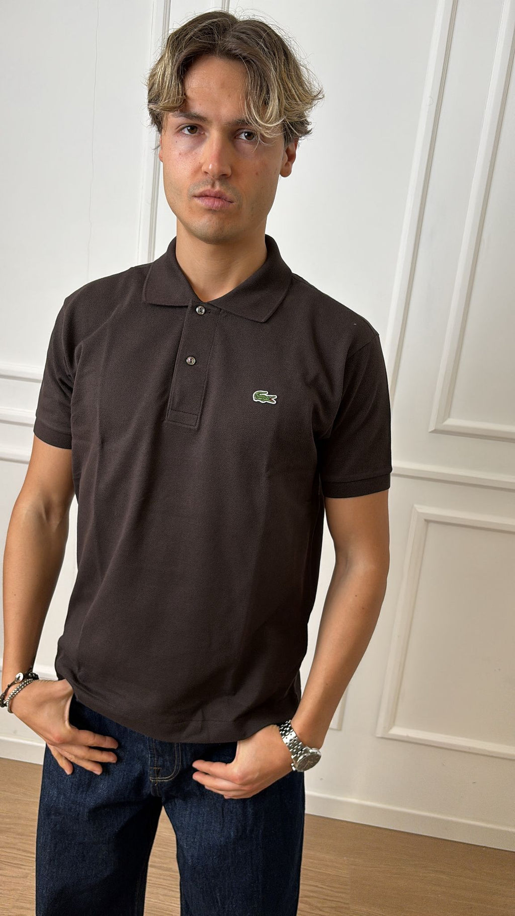 Polo classic fit Lacoste L1212 00 marrone SKB