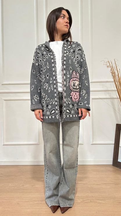 Cardigan Labubu Dixie M566Y51 grigio
