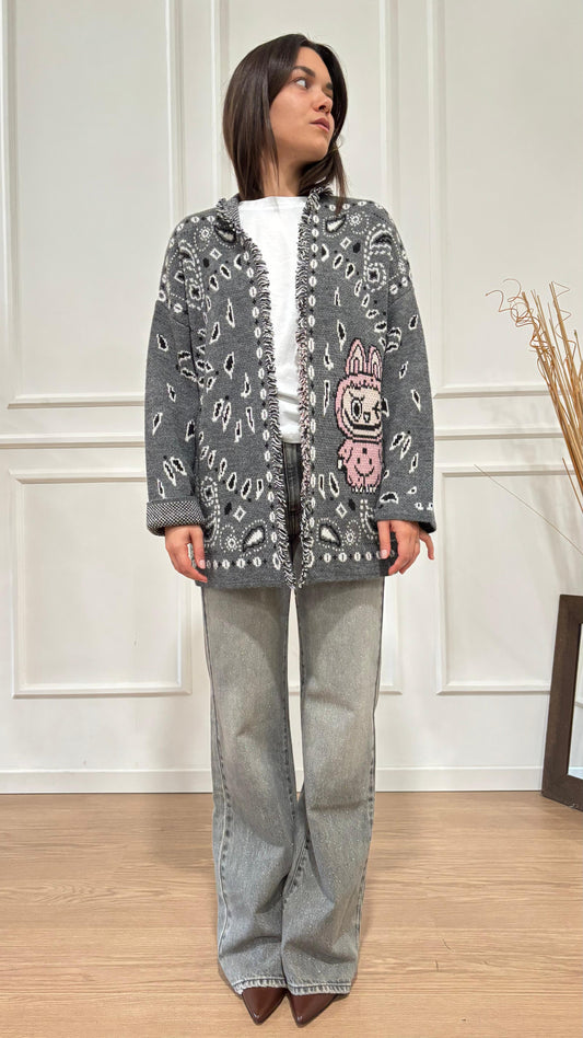 Cardigan Labubu Dixie M566Y51 grigio