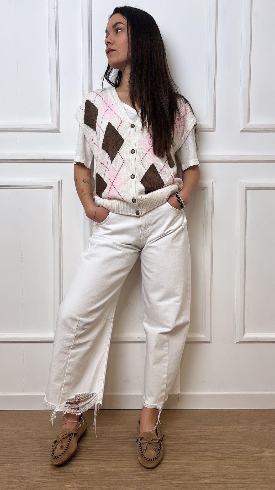 Gilet rombi scollo a V Tensione In D75629