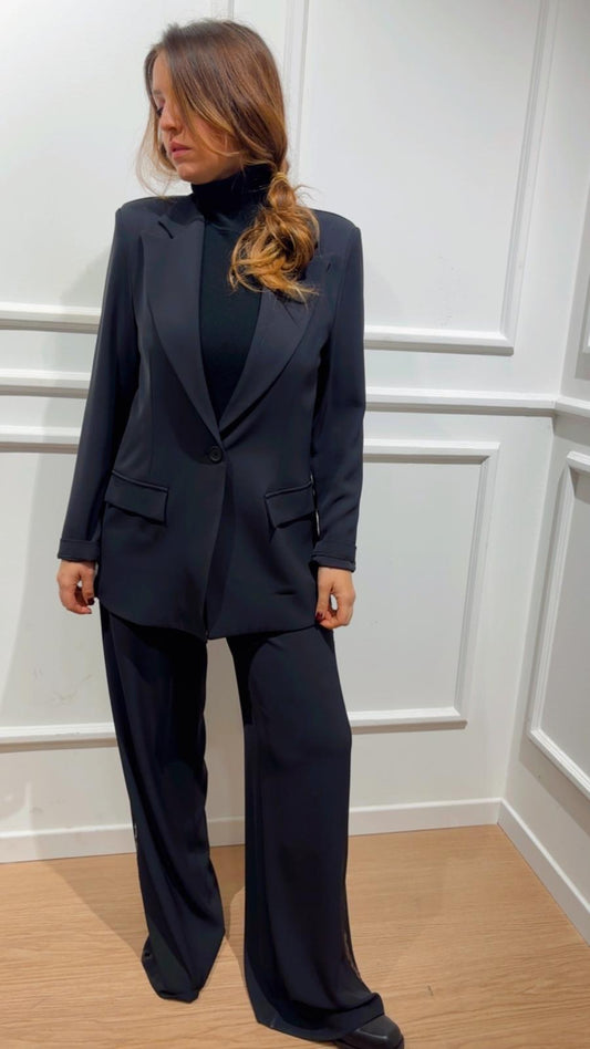 Blazer banda pailettes Dejavu A25SG606 nero