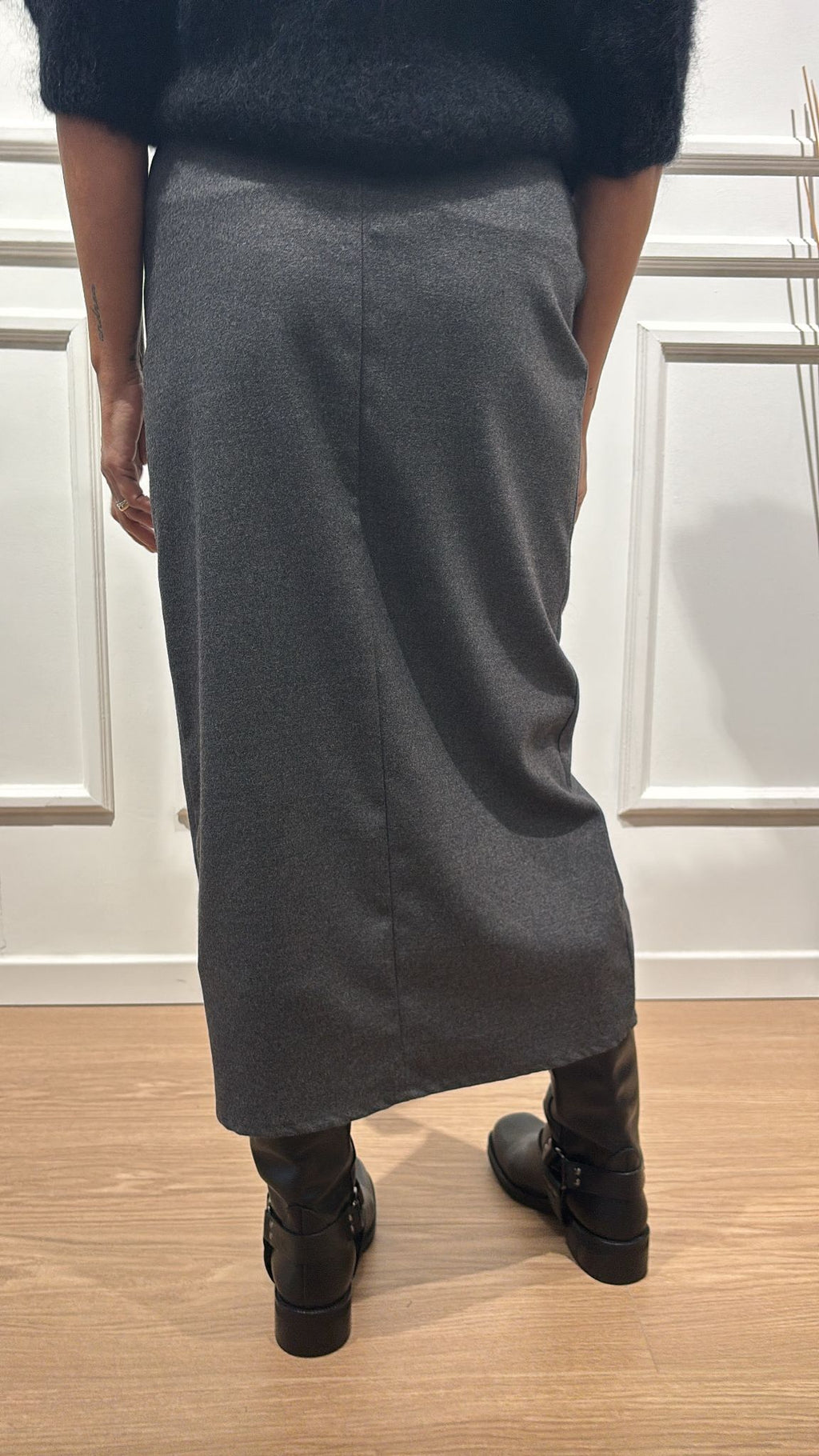 Gonna spacco e fiocco Dixie GDDLYNV grigia