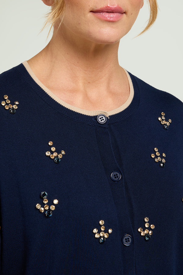 Cardigan ricamato a mano Luisa Viola M771 A1